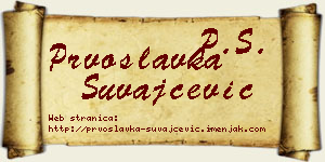 Prvoslavka Suvajčević vizit kartica